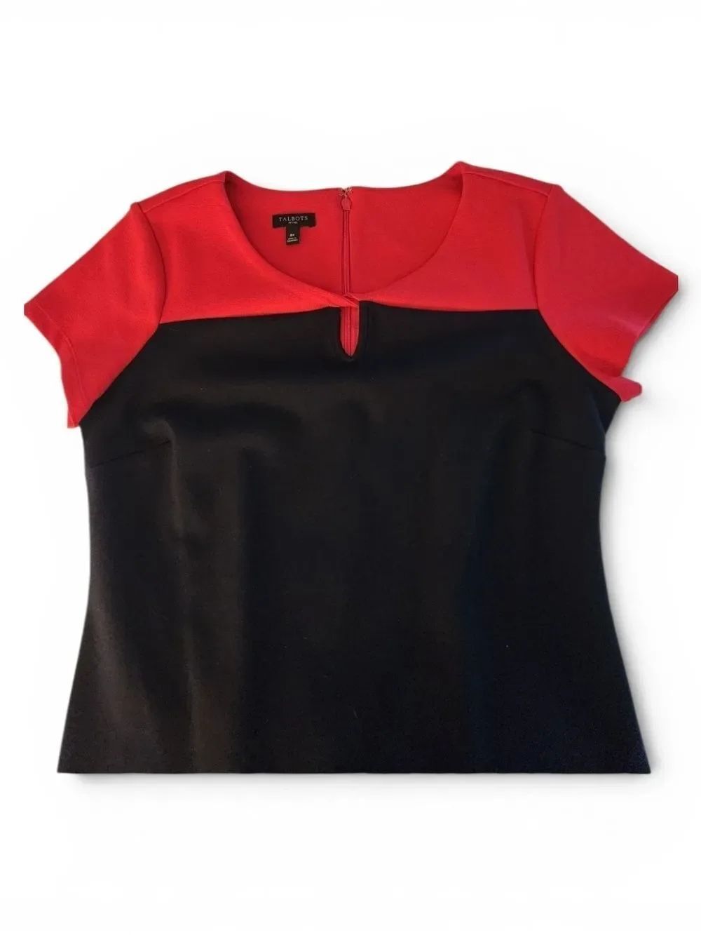 Talbots Navy Blue And Pink Colorblock Sheath Dress Size 8P - Picture 5 of 7